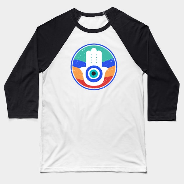 Evil Eye Baseball T-Shirt by HobbyAndArt